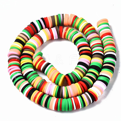 Handmade Polymer Clay Beads Strands CLAY-R089-8mm-149-1