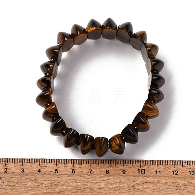 Bicone Natural Tiger Eye Beads Stretch Bracelets for Women Men BJEW-C097-05L-1