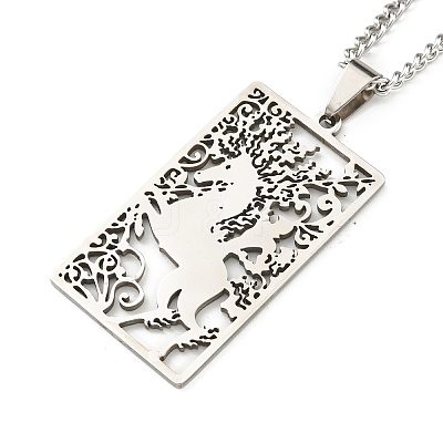 Non-Tarnish 304 Stainless Steel Pendant Necklaces NJEW-L118-02P-03-1