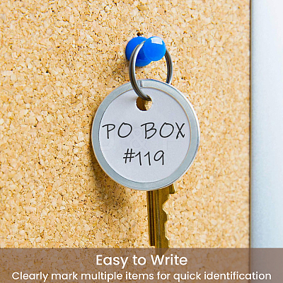 Aluminum & Paper Hanging Price Tags with Rings DIY-SP0007-89A-1