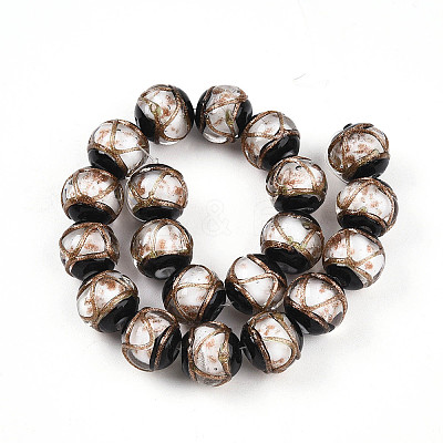 Handmade Gold Sand Lampwork Beads LAMP-N026-01E-1