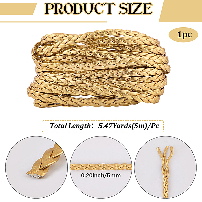 5M 3-Ply PU Leather Braided Cord LC-GF0001-12F-1