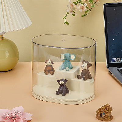 2-Tier ABS Plastic with PET Minifigures Display Cases CON-WH0095-145-1