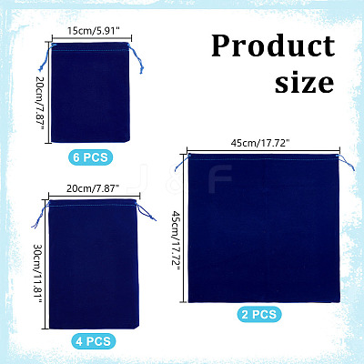 12Pcs 3 Styles Velvet Jewelry Drawstring Gift Bags TP-GA0001-01-1
