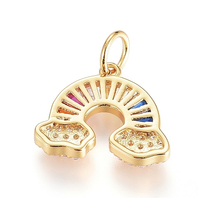 Brass Micro Pave Cubic Zirconia Pendants X-ZIRC-G166-26G-1