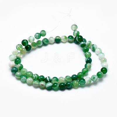 Natural Striped Agate/Banded Agate Beads Strands G-I254-03B-04-1