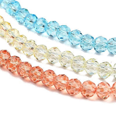 Transparent Painted Glass Beads Strands X1-DGLA-A034-T4mm-A13-1