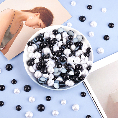 ABS Plastic Imitation Pearl Cabochons SACR-OC0001-02-1