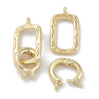 Brass Fold Over Clasps KK-G497-29G-1