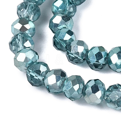 Transparent Electroplate Glass Beads Strands EGLA-Q131-01A-03-1