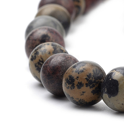 Natural Dendritic Jasper Beads Strands X-G-S259-10-8mm-1