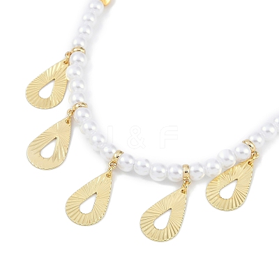 6mm Round ABS Imitation Pearl Beaded Necklaces NJEW-P317-12D-G-1