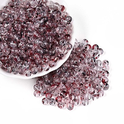 Baking Paint Transparent Glass Beads DGLA-T004-08A-1