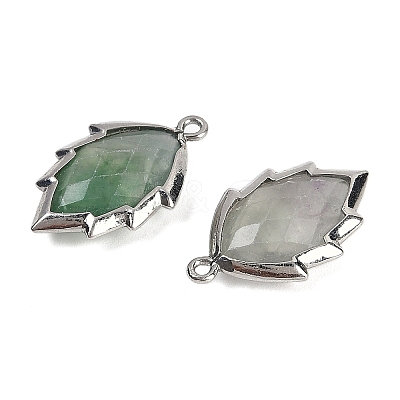 Natural Green Fluorite Faceted Leaf Pendants G-I375-04P-01-1