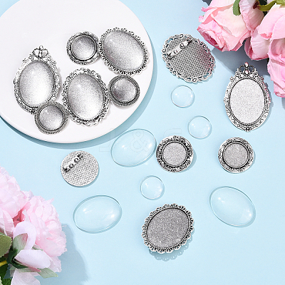 5Pcs Vintage Tibetan Alloy Brooch Cabochon Bezel Settings FIND-YW0009-70-1