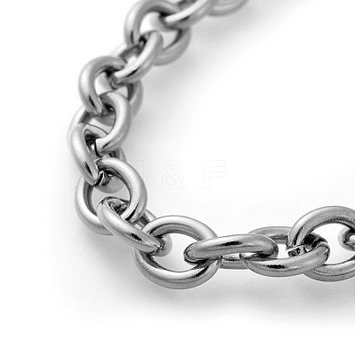 Tarnish Resistant 304 Stainless Steel Cable Chain Bracelets BJEW-G618-04P-B-1