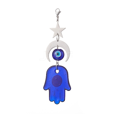 Handmade Evil Eye Lampwork Pendants Decorations HJEW-JM01008-1