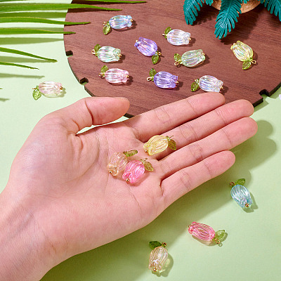 16Pcs 8 Colors Plastic Pendants KY-TA0001-60-1
