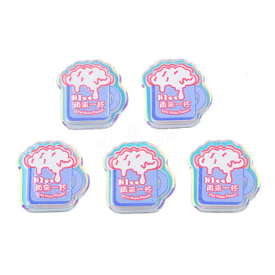Transparent Printed Acrylic Cabochons TACR-N016-28-1