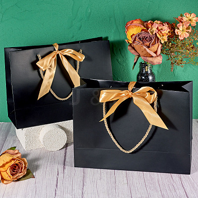 6Sets Rectangle Paper Gift Storage Bags with Handle CARB-TA0001-04B-1