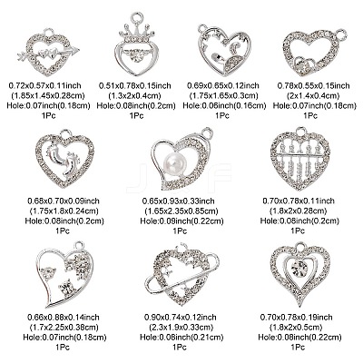 10Pcs 10 Style Alloy Pendants ALRI-YW0001-18P-1