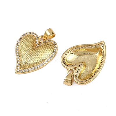 Brass Micro Pave Cubic Zirconia Pendants KK-I358-054B-G-1