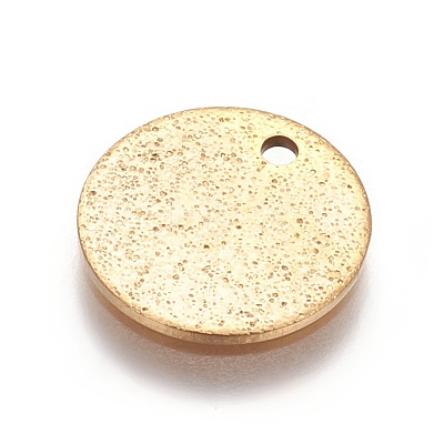 Ion Plating(IP) 304 Stainless Steel Textured Pendants STAS-I098-01-12mm-G-1