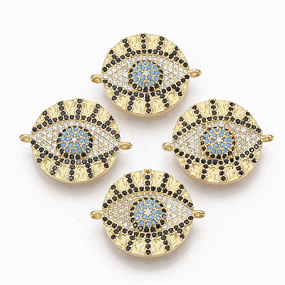 Brass Micro Pave Cubic Zirconia Links connectors X-ZIRC-T012-74G-1