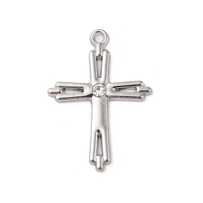 Alloy with Rhinestone Pendants FIND-M021-24P-01-1