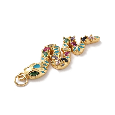 Rack Plating Brass Micro Pave Cubic Zirconia Pendants X-KK-A160-12G-1