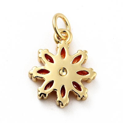 Rack Plating Brass Micro Pave Cubic Zirconia Charms ZIRC-F129-34D-G-1