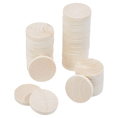 Unfinished Wooden Flat Round Cutouts WOOD-WH0050-042D-1