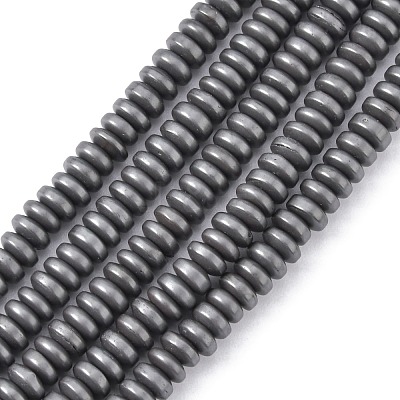 Matte Style Electroplate Non-magnetic Synthetic Hematite Flat Round Beads Strands X-G-M007-77-1