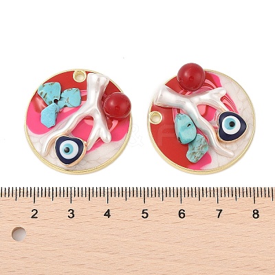 Rack Plating Alloy Enamel Pendants FIND-Z062-01G-04-1