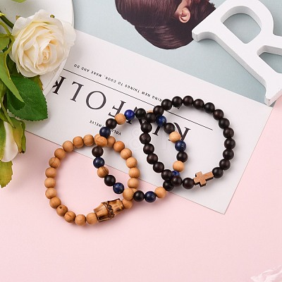 Stretch Bracelets Sets BJEW-JB05662-03-1