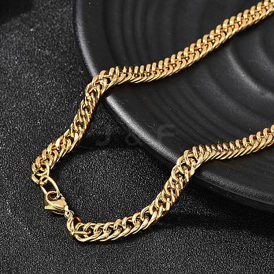 5.5MM 304 Stainless Steel Cuban Link Chain Necklaces for Men LS-NJEW-B134-08A-G-1