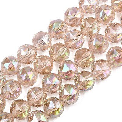 Transparent Electroplate Glass Beads Strands EGLA-N002-34C-B08-1