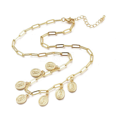 Brass Pendant Necklaces NJEW-M185-01G-1