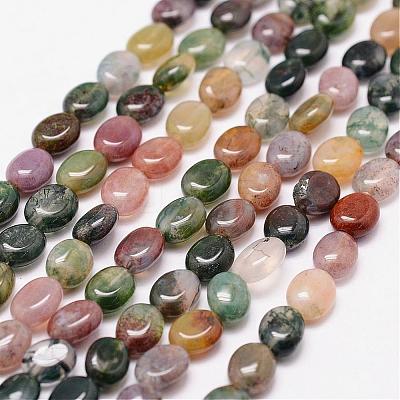 Natural Indian Agate Beads Strands G-N0173-02-6x8mm-1