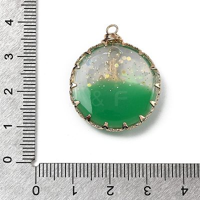 Christmas Alloy Resin Pendants CRES-D324-01KCG-1