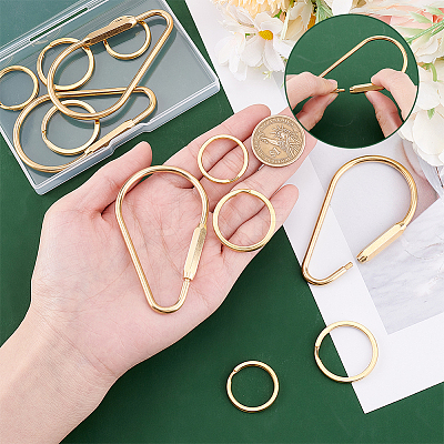 12Pcs 3 Styles Brass Keychain Clasps KK-PH0011-22-1