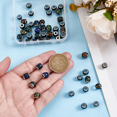 50Pcs 2 Styles Glass European Beads GLAA-PA0001-43-1