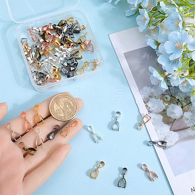 70Pcs 7 Colors Alloy Ice Pick Pinch Bails for Pendant Making FIND-SP0002-03-1
