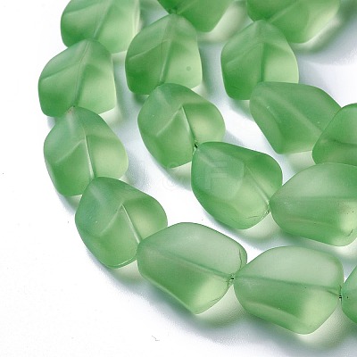 Transparent Frosted Glass Beads Strands FGLA-S001-02B-1