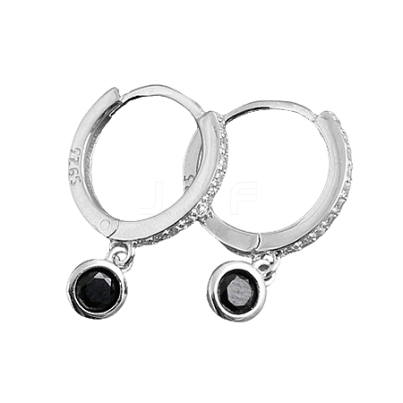 S925 Sterling Silver Flat Round Hoop Earrings TQ3244-3-1