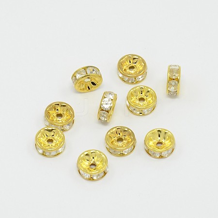 Brass Rhinestone Spacer Beads RSB038-B01G-1