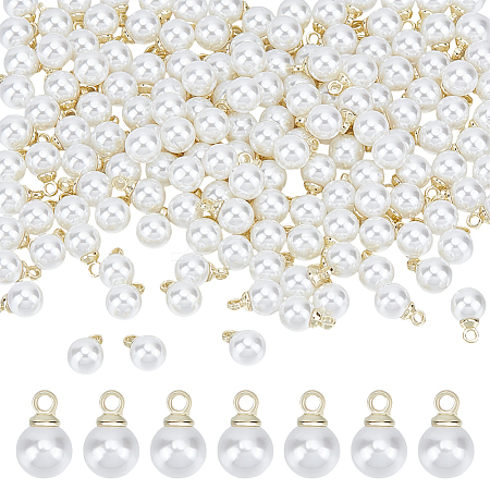 150Pcs ABS Plastic Imitation Pearl Pendants SACR-HY0001-10-1