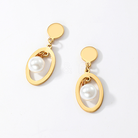 Elegant Classic Stainless Steel Pearl Stud Earrings for Women BL9046-1