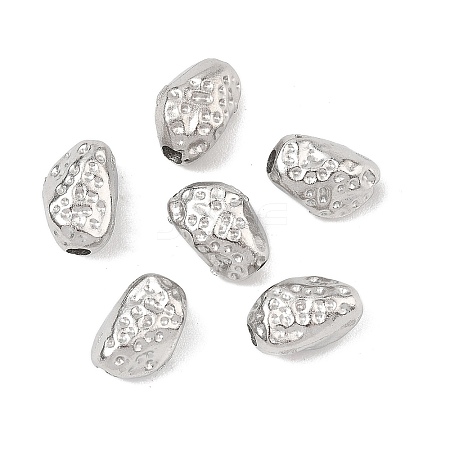 Hammered 304 Stainless Steel Beads STAS-B127-01P-09-1