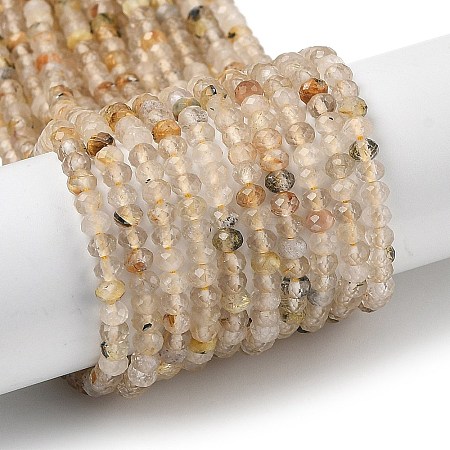 Natural Gold Rutilated Quartz Beads Strands G-G189-C04-02-1